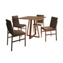 Ver imagem 2 de Conjunto de Jantar Mesa Mônaco 90cm Tampo Imbuia com 4 Cadeiras Marrom Base Cobre