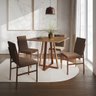 Conjunto de Jantar Mesa Mônaco 90cm Tampo Imbuia com 4 Cadeiras Marrom Base Cobre - 1