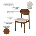 Ver imagem 2 de Conjunto 4 Cadeiras de Jantar Samba Estrutura Reforçada Jequitibá Nozes Linho Bege