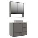 Ver imagem 5 de Conjunto para Banheiro Modulado 801 com Cuba e Espelheira 80cm Prime Yescasa Cinza/Cimento