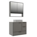 Ver imagem 2 de Conjunto Gabinete para Banheiro Modulado 801 80cm Prime Yescasa