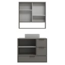 Ver imagem 3 de Conjunto para Banheiro Modulado 801 com Cuba e Espelheira 80cm Prime Yescasa Cinza/Cimento