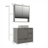 Conjunto Gabinete para Banheiro Modulado 801 80cm Prime Yescasa - 3