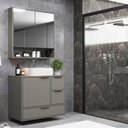 Ver imagem 1 de Conjunto Gabinete para Banheiro Modulado 801 80cm Prime Yescasa