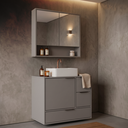 Ver imagem 1 de Conjunto para Banheiro Modulado 801 com Cuba e Espelheira 80cm Prime Yescasa Cinza/Cimento