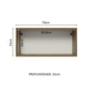 Ver imagem 4 de Armário Aéreo 70 cm 1 Porta Rustic/Branco Veludo Lux Madesa