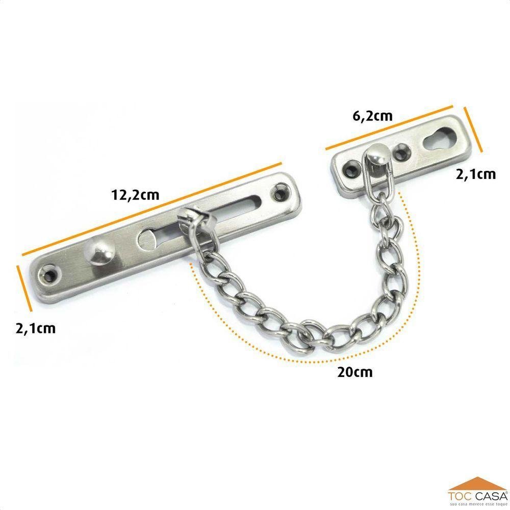 Fecho de Segurança C/corrente Inox P201 Pega Ladrão - 3