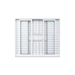 Veneziana 6 Folhas com Grade Branco 100x200 Linha 25 - 1