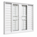 Ver imagem 3 de Janela Veneziana 6 Folhas com Grade Alumínio Branco 100x200 Linha 25 Jade