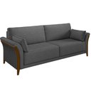 Ver imagem 5 de Kit Sofá 02 Lugares Sala Estar 162cm com 02 Poltronas Stefan Pés Madeira M03 Linho Chumbo - Lyam