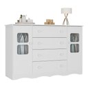 Ver imagem 2 de Cômoda Infantil 125cm 2 Portas com Vidro e 4 Gavetas Serena Multimóveis Mp4435 Branco