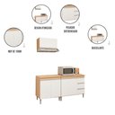 Ver imagem 4 de Conjunto Kit Cozinha Compacta Balcão Pia sem Tampo Balcão Cooktop e Aéreo Ajl Móveis