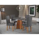 Ver imagem 1 de Conjunto Mesa de Jantar Redonda Spirit com 4 Cadeiras Cinza/Mel/Brilho/Grafite