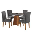 Ver imagem 2 de Conjunto Mesa de Jantar Redonda Spirit com 4 Cadeiras Cinza/Mel/Brilho/Grafite
