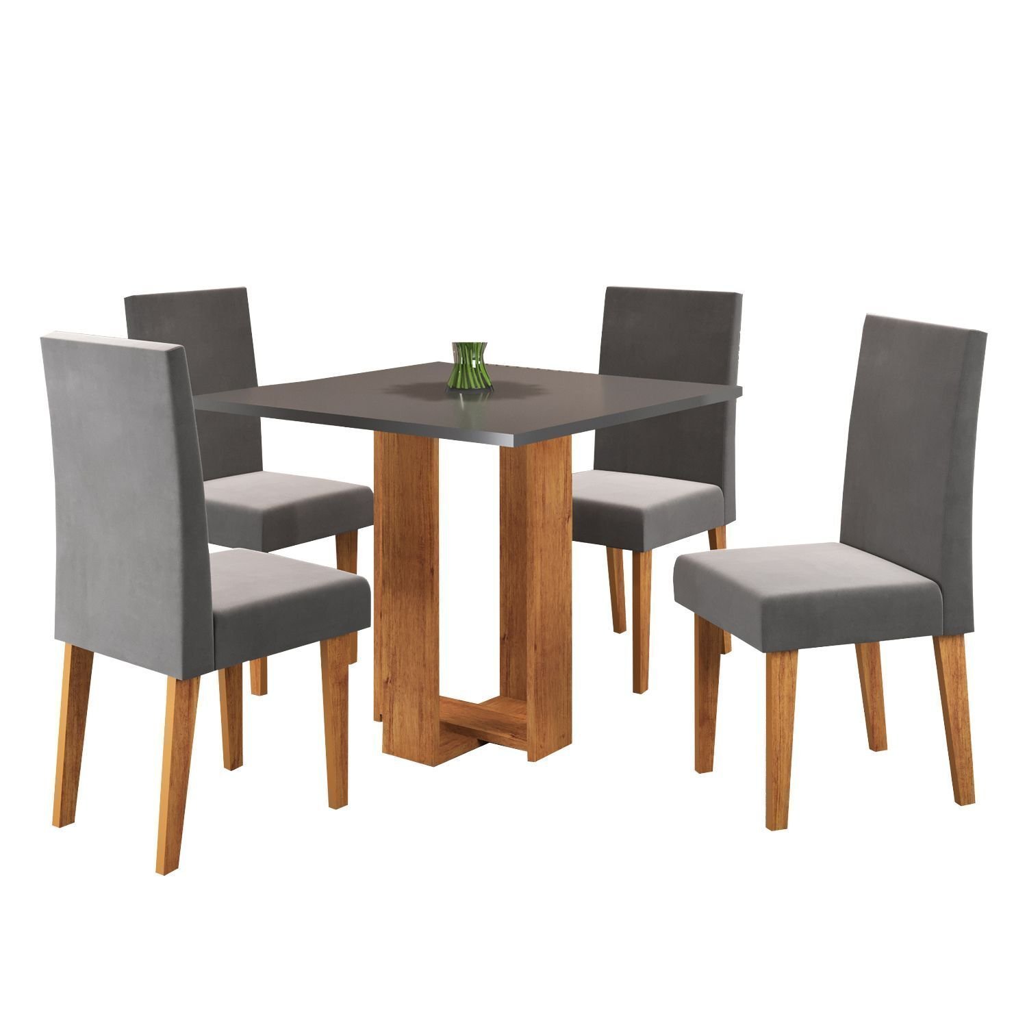 Conjunto Sala de Jantar Chiara Mesa Quadrada com 4 Cadeiras Vênus - 2