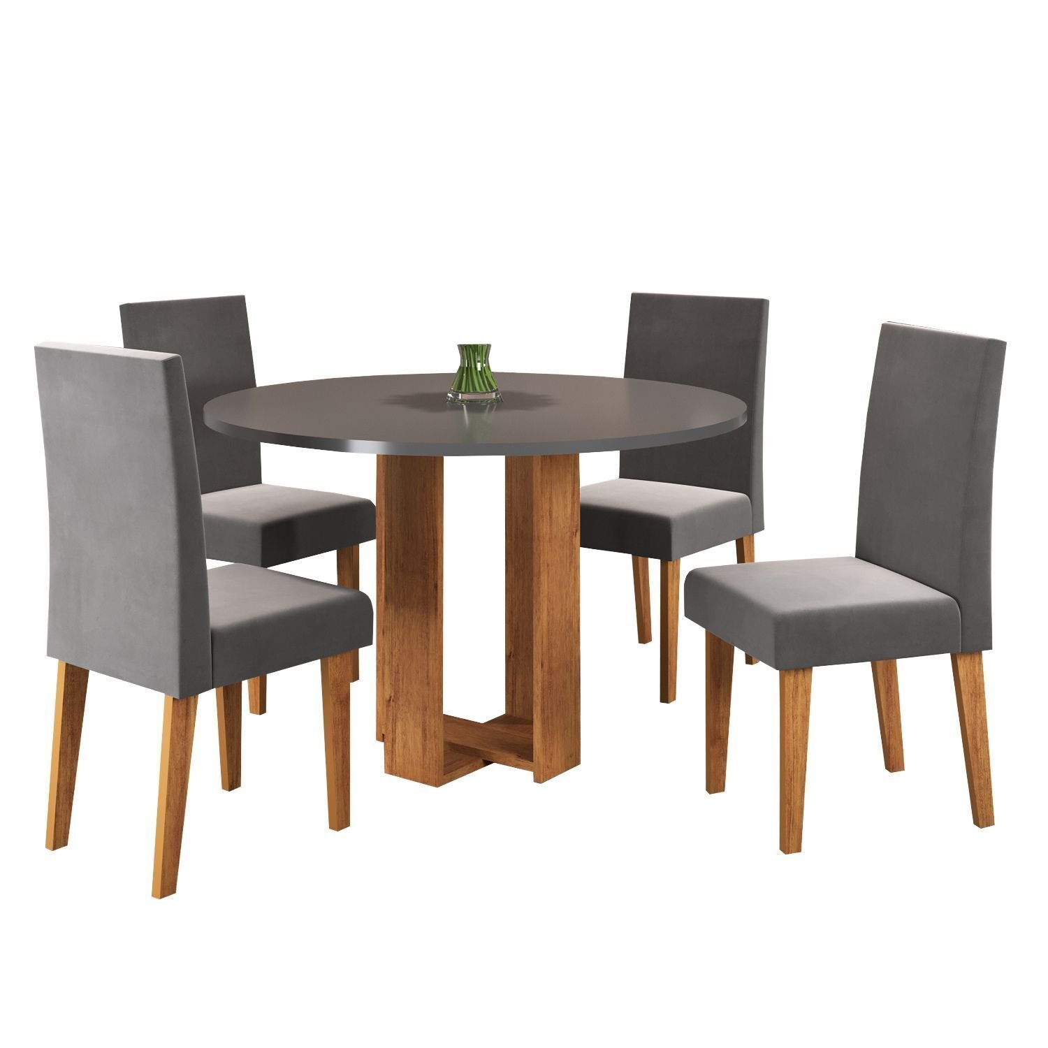 Conjunto Sala de Jantar Chiara Mesa Redonda com 4 Cadeiras Vênus - 2