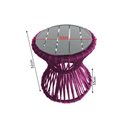 Ver imagem 2 de Mesa de Centro Sol em Corda Náutica e Base em Alumínio Cinza 50cm Rosa