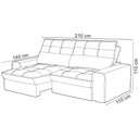 Ver imagem 4 de Sofá Retrátil Reclinável para Sala 3 Lugares 210cm Albane F04 Veludo Marrom Claro - Lyam Decor