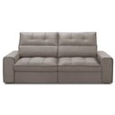 Ver imagem 2 de Sofá Retrátil Reclinável para Sala 3 Lugares 210cm Albane F04 Veludo Marrom Claro - Lyam Decor