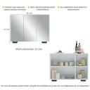 Ver imagem 4 de Aparador Buffet 3 Portas com Espelho e Pés Quadrados Vegas Multimóveis MP1014 Branco/Preto