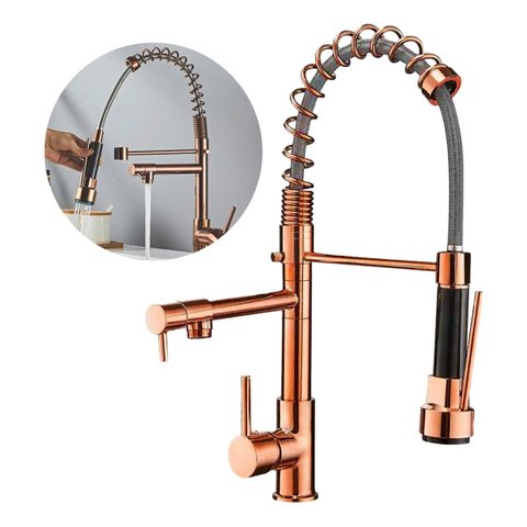Torneira de Cozinha Gourmet Rose Luxo Monocomando Aço Inox 304 - Brinovar