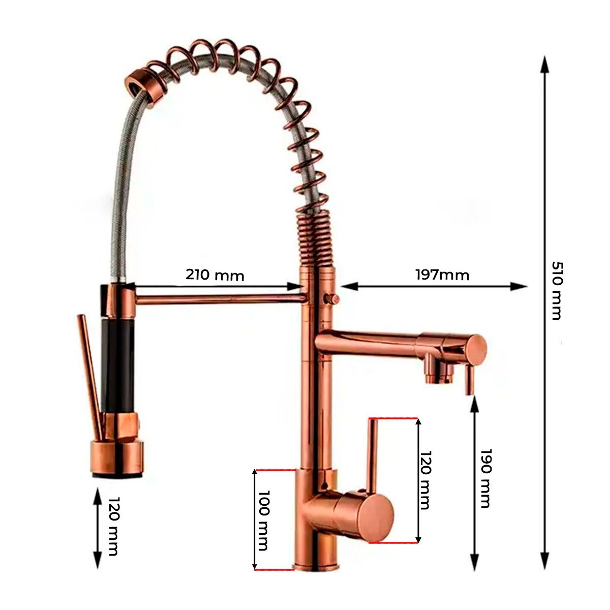 Torneira de Cozinha Gourmet Rose Luxo Monocomando Aço Inox 304 - Brinovar - 7