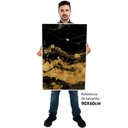 Ver imagem 2 de Kit Quadro Decorativo 3 Telas Canvas Black Ouro Tacolado Moldura Flutuante 4,5cm Madeira 60 X 90cm