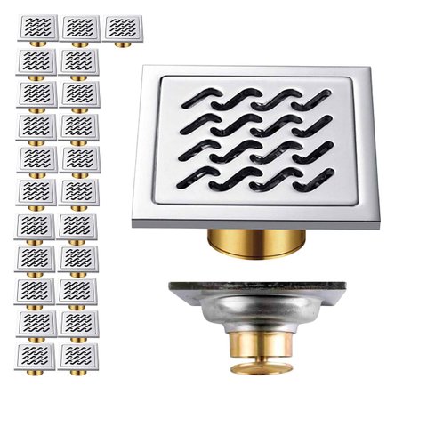 Ralo Inox 10x10 Anti Odor Inseto Kit 23 Uni Banheiro Lavabo Higienico Quintal Varanda Seguro Resiste