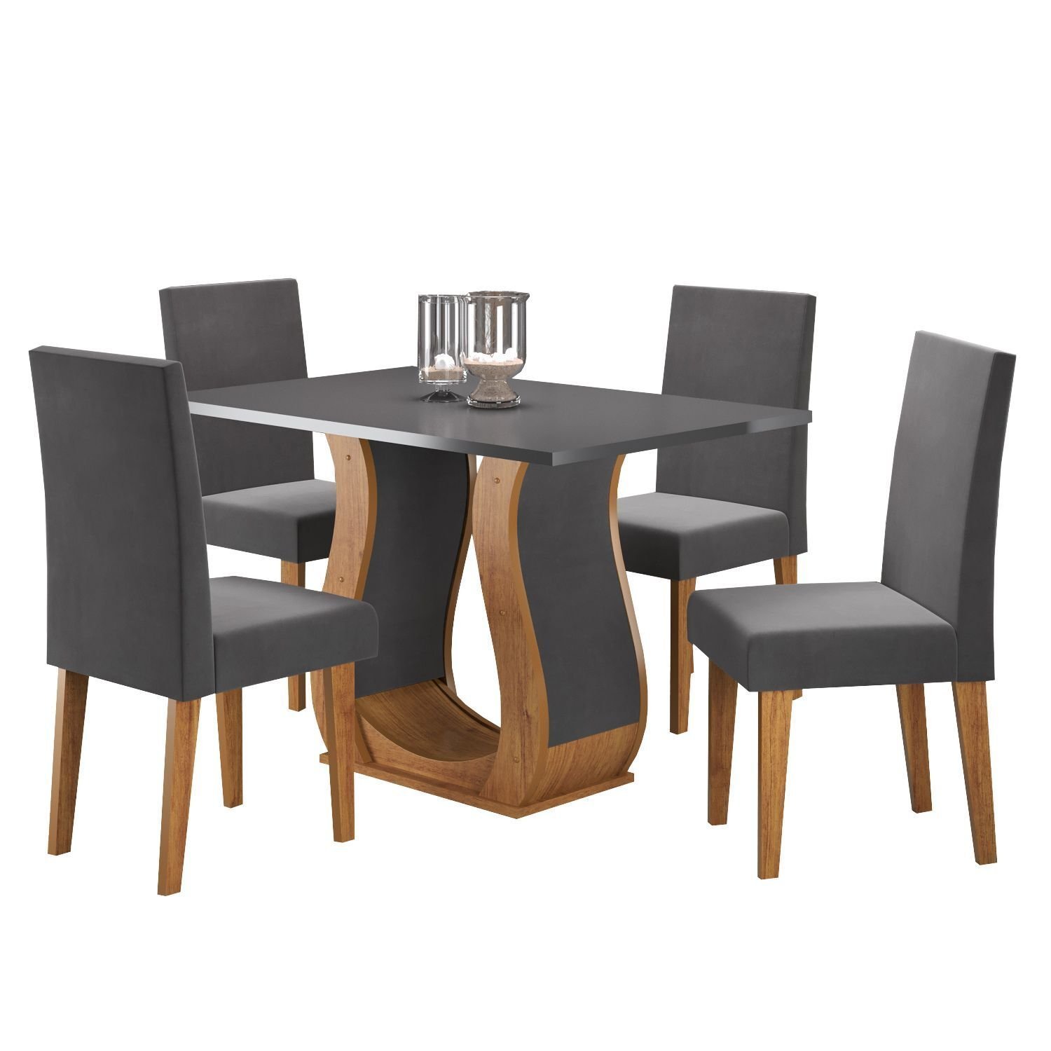 Conjunto Sala de Jantar Mesa Criare com 4 Cadeiras Vênus - 2