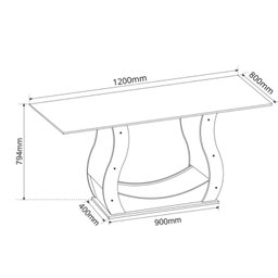 Conjunto de Jantar Mesa 120x80cm Tampo Vidro/mdp Inovare com 4 Cadeiras Venus - 3