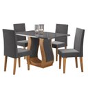 Ver imagem 2 de Conjunto de Jantar Mesa 120x80cm Tampo Vidro/MDP Inovare com 4 Cadeiras Venus