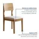 Ver imagem 7 de Conjunto 2 Cadeiras para Sala de Jantar com Pés em Madeira Maciça Ana Bege/Cinamomo/Veludo Palha