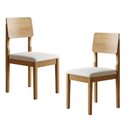 Ver imagem 1 de Conjunto 2 Cadeiras para Sala de Jantar com Pés em Madeira Maciça Ana Bege/Cinamomo/Veludo Palha