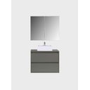 Ver imagem 4 de Gabinete para Banheiro com Cuba e Armario 80cm Mdf Verde Dubai - On Móveis