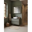 Ver imagem 1 de Gabinete para Banheiro com Cuba e Armario 80cm Mdf Verde Dubai - On Móveis