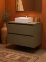 Ver imagem 2 de Gabinete para Banheiro com Cuba e Armario 80cm Mdf Verde Dubai - On Móveis