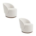 Ver imagem 1 de Kit 2 Poltronas Decorativa Premium Orgânica para Recepção e Clinicas em Bouclê Italiano Off White