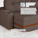 Ver imagem 6 de Sofá Retrátil Reclinável 4 Lugares Mônaco 1,96m Veludo Marrom