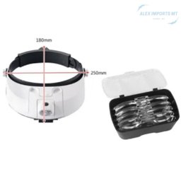 Lupa Cabeça Luz Led Estética Dentista Iluminaçao com 2 Leds - 4