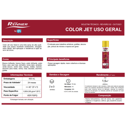 Tinta Spray Uso Geral 400ml Color Jet Renner - 3