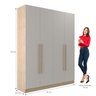 Guarda Roupa 4 Portas 2 Gavetas San Diego - 3