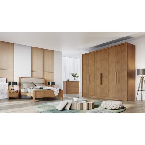 Guarda Roupa Casal 6 Portas 8 Gavetas - Messina-cumaru - Móveis Novo Horizonte
