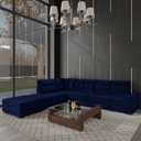 Ver imagem 1 de Sofá de Canto 9 Lugares com Puff Leblon Azul