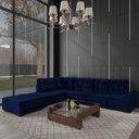 Ver imagem 1 de Sofá de Canto 9 Lugares com Puff Leblon