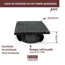 Caixa de Inspeção Dn100 Passagem Esgoto Interligação Tampa Q - 2