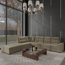 Ver imagem 1 de Sofá de Canto 9 Lugares com Puff Leblon