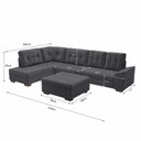 Ver imagem 3 de Sofá de Canto 9 Lugares com Puff Leblon