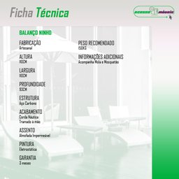 Balanço Ninho Suspenso em Corda Náutica Almofada Impermeável - 5