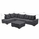 Ver imagem 3 de Sofá de Canto 9 Lugares com Puff Itapema