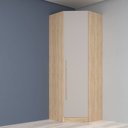 Ver imagem 1 de Guarda Roupa Modulado Canto Oblíquo 1 Porta San Diego Bege/Aveiro Oak/Cinza Urbano